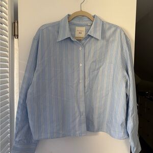J.W. Anderson Uniqlo Blue Striped Button-Up Shirt - Never Worn
